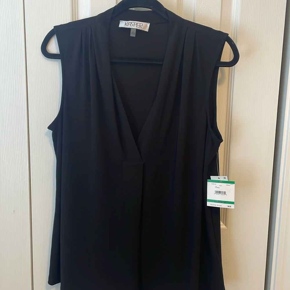 Kasper V Neck Sleeveless Blouse